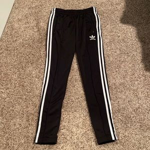 Adidas 3 stripe warm up joggers